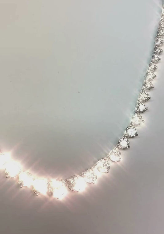 Collier Pour Femme En Or Blanc 14 Carats Avec Naturel Diamants Etincelants De 20.00 Ct