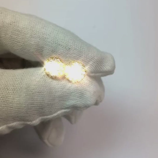 Boucles d'oreilles Halo en diamants ronds de 2.70 carats en or blanc 14K