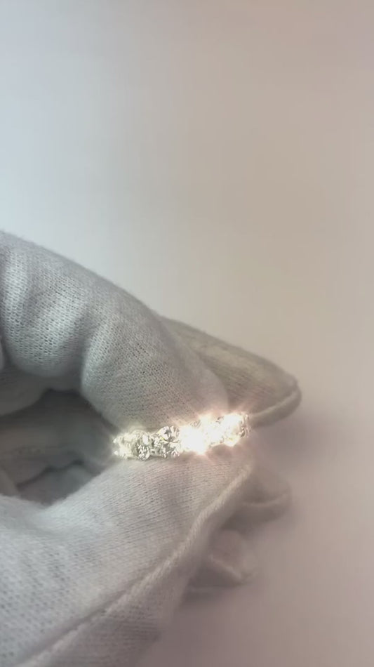 Alliance Eternité Réel Diamant Rond Pour Femme 4.80 Carats En or Blanc