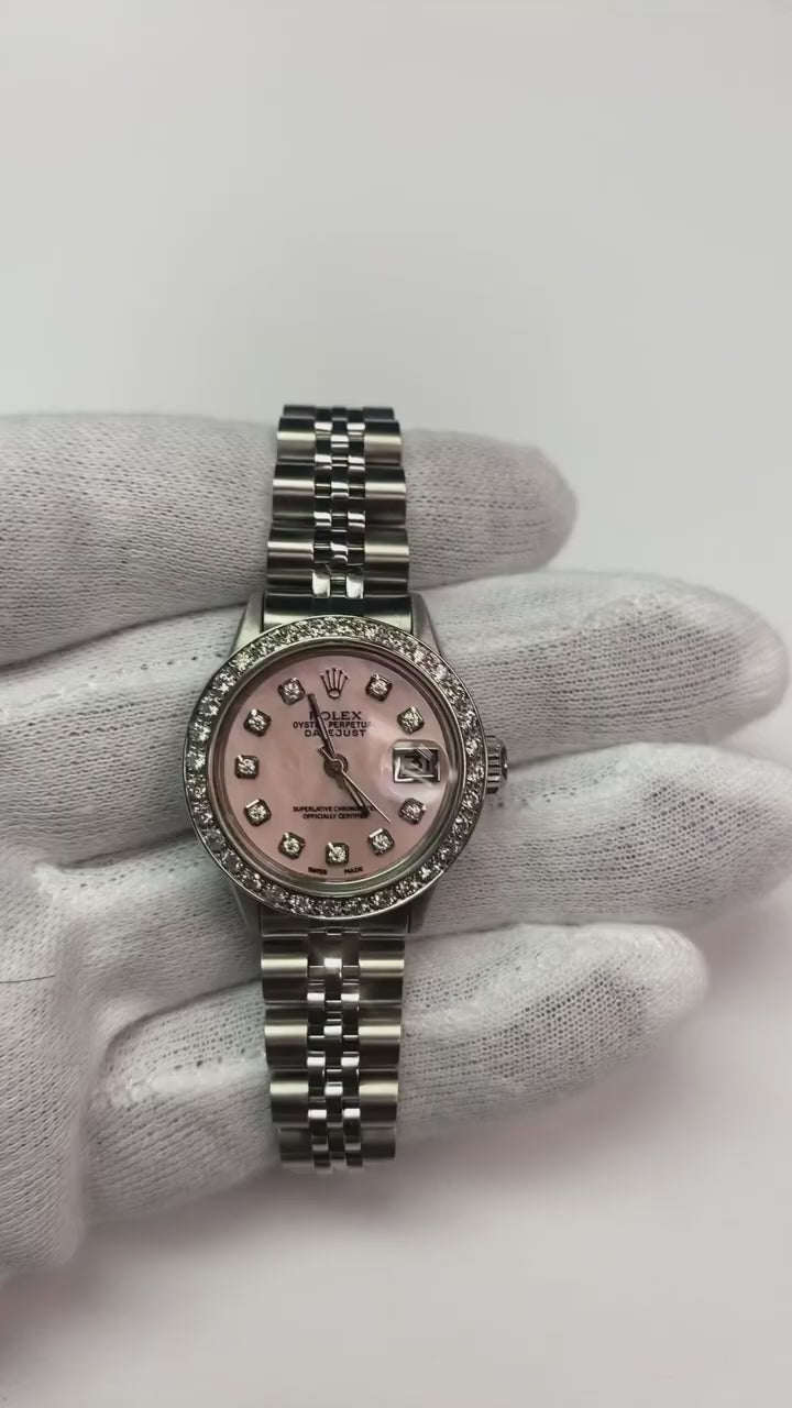 Rolex Datejust Montre acier inoxydable Jubilé Bracelet Cadran Diamant Lunette Femme