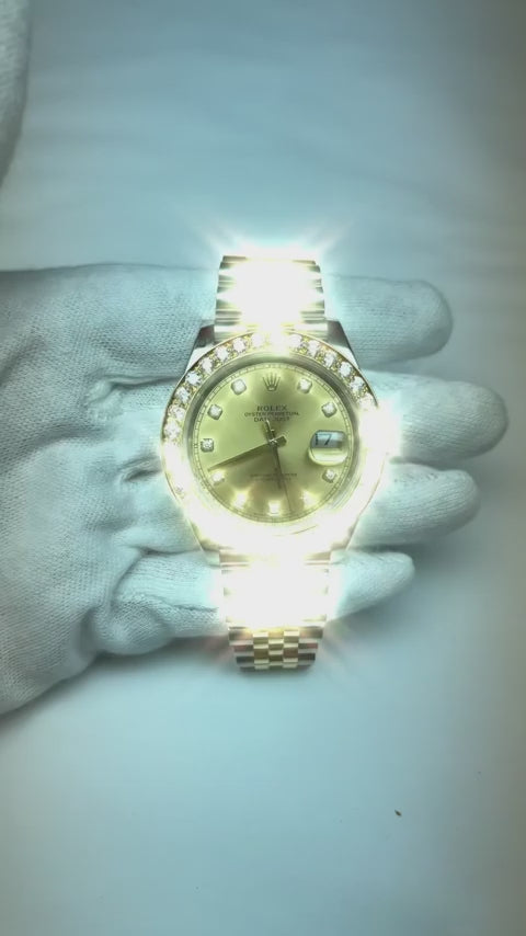 Lunette diamantée personnalisée de 41 mm pour Rolex Datejust ou tous les modèles de montres 5 carats