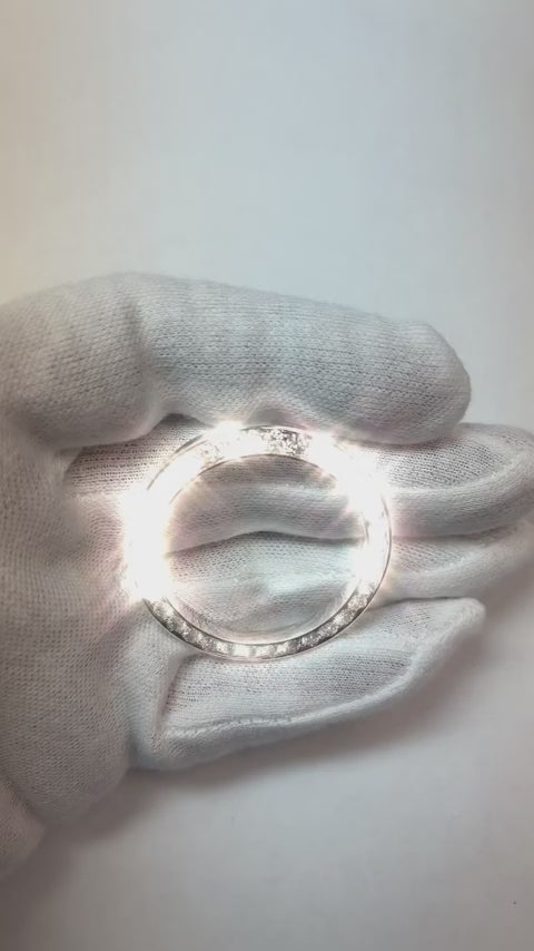 Lunette Véritable diamant personnalisée ronde de 41 mm pour s'adapter à la montre Rolex Datejust President 6 carats