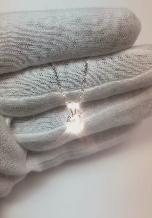 1 carat diamant Coupe Ronde collier pendentif en or massif bijoux fins