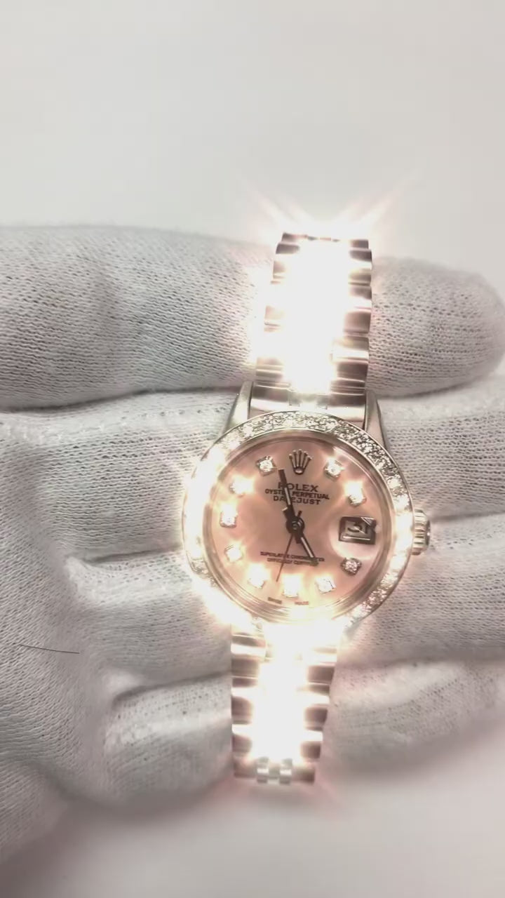 Rolex Datejust Montre acier inoxydable Jubilé Bracelet Cadran Diamant Lunette Femme2