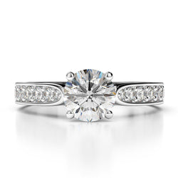 Fait à la main Bague Solitaire avec Accents avec Diamant Pureté