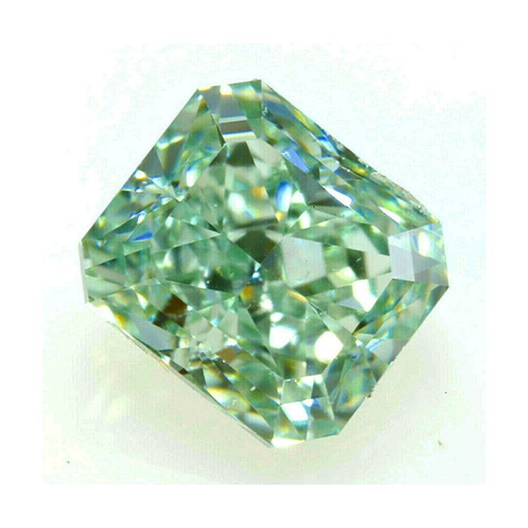 Diamant Naturel en Vrac Taille Radiant de 3 Carats Vert Amélioré