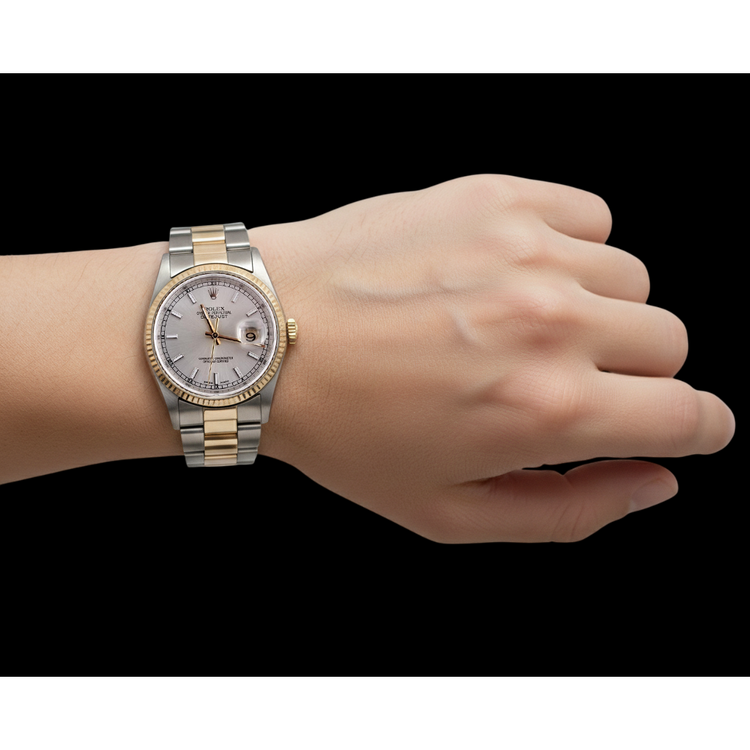 réglage rapide montre Rolex bracelet huître sans trous Datejust Rolex deux tons réglage rapide