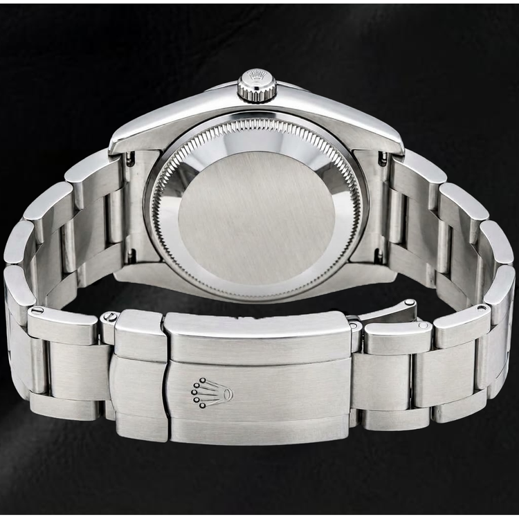 Rolex Air-King 34 mm 114200 Montre en Acier Inoxydable Cadran Argenté à Chiffres Romains Bracelet Oyster