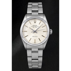 Rolex Air-King 5500 34 mm Montre en Acier Inoxydable Cadran Argenté à Index Bâtons