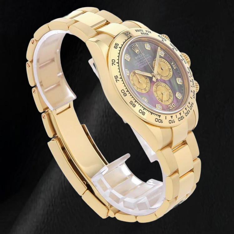 Rolex Cosmograph Daytona 116508 40 mm Montre en Or Jaune Cadran en Nacre Noire