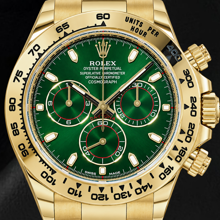 Rolex Cosmograph Daytona 116508 Montre en Or Jaune 40 mm Cadran Vert Luminescent