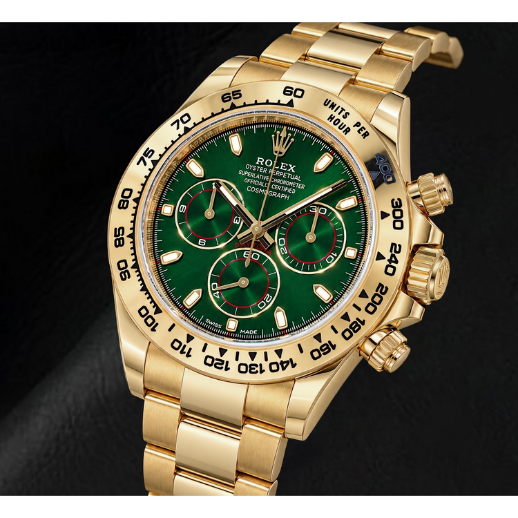 Rolex Cosmograph Daytona 116508 Montre en Or Jaune 40 mm Cadran Vert Luminescent