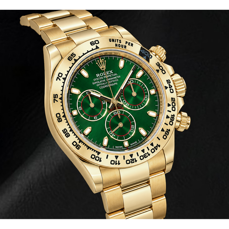 Rolex Cosmograph Daytona 116508 Montre en Or Jaune 40 mm Cadran Vert Luminescent