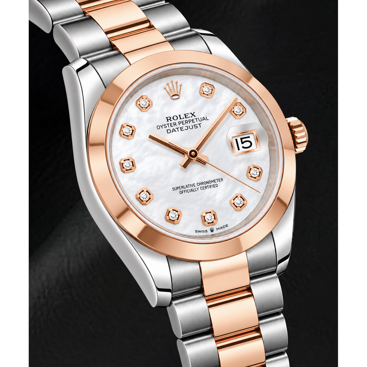 Rolex Datejust 126301 41 mm Montre Bicolore Cadran Diamants en Nacre Blanche