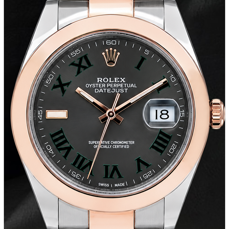 Rolex Datejust 126301 41 mm Montre Bicolore Cadran Gris à Chiffres Romains