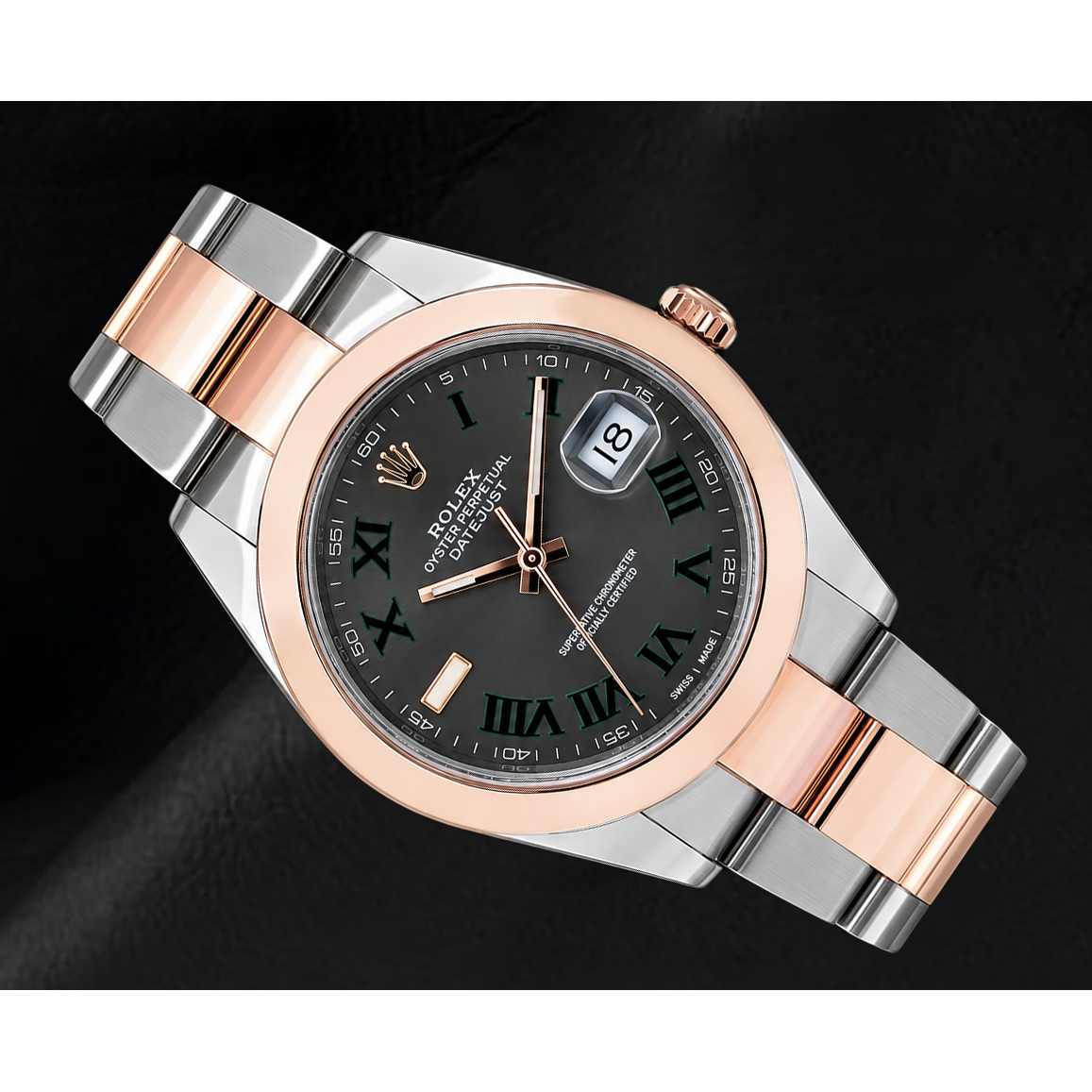 Rolex Datejust 126301 41 mm Montre Bicolore Cadran Gris à Chiffres Romains