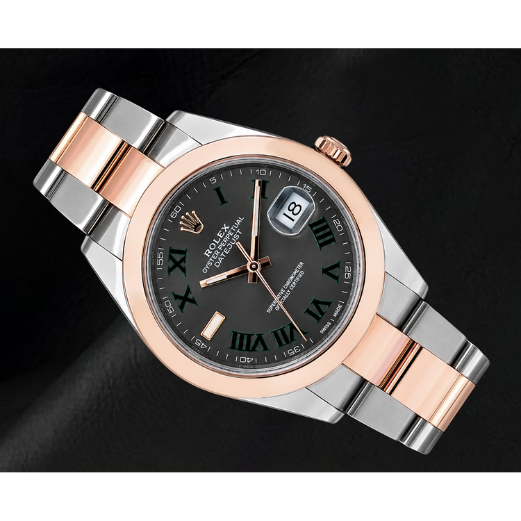 Rolex Datejust 126301 41 mm Montre Bicolore Cadran Gris à Chiffres Romains