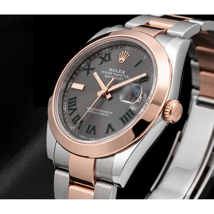 Rolex Datejust 126301 41 mm Montre Bicolore Cadran Gris à Chiffres Romains