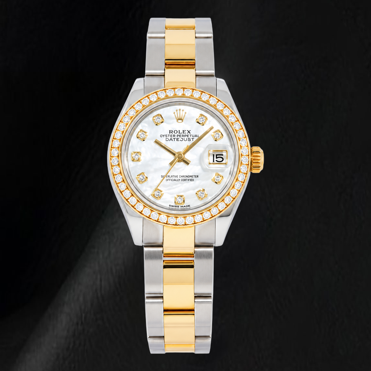 Rolex Datejust 279383RBR 28 mm Montre Bicolore Cadran Diamants Nacre Blanche