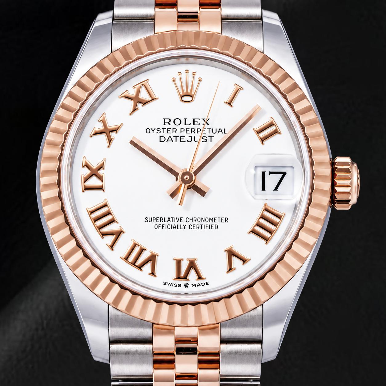 Rolex Datejust 31 mm 278271 Montre Bicolore Cadran Blanc à Chiffres Romains