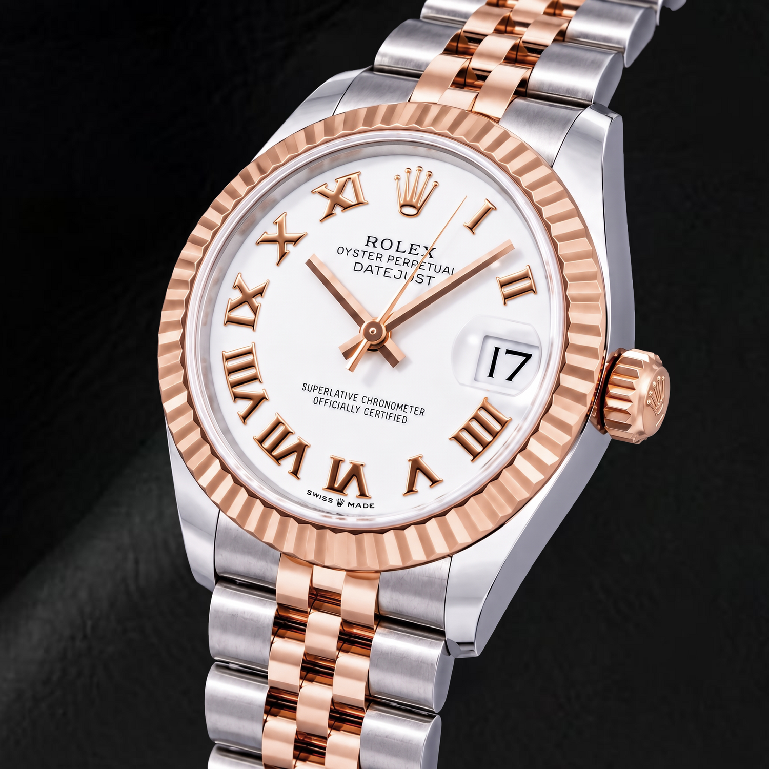 Rolex Datejust 31 mm 278271 Montre Bicolore Cadran Blanc à Chiffres Romains