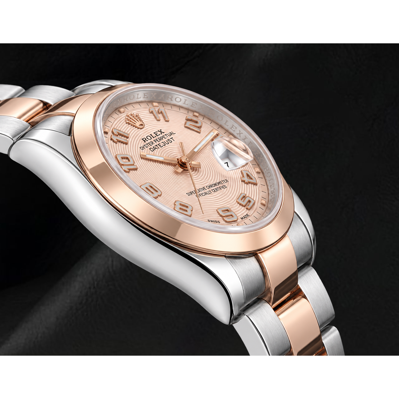 Rolex Datejust 36 mm 116201 Montre Bicolore Cadran Rose Concentrique à Chiffres Arabes