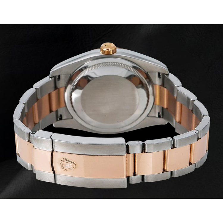 Rolex Datejust 36 mm 116201 Montre Bicolore Cadran Rose Concentrique à Chiffres Arabes