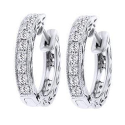 Brillant VVS Puces d'Oreilles 2 carats en Or Blanc 14 Carats