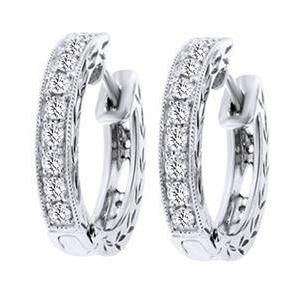 Brillant Puces d'Oreilles 2 carats Or Blanc 14 Carats – vue principale