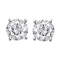 Brillant Pendants d'Oreilles – Or Blanc 14 Carats 4 carats