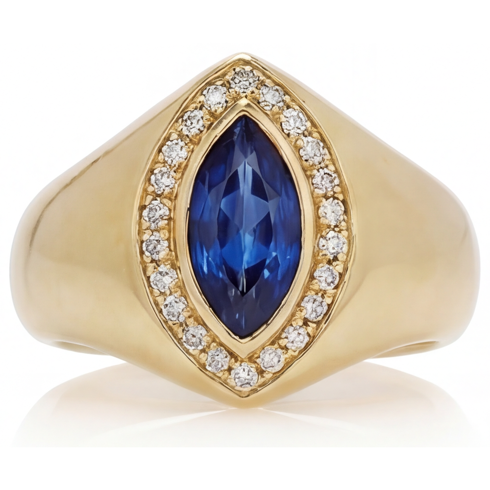 Exquis Saphir Bleu Bague avec Gemme 2,75 carats – vue principale