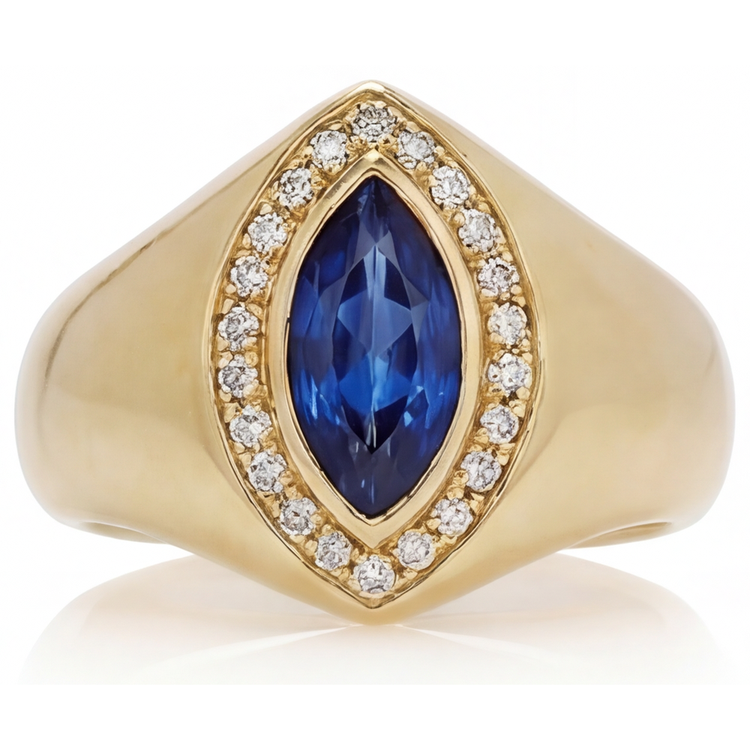 Exquis Saphir Bleu Bague avec Gemme 2,75 carats – vue principale