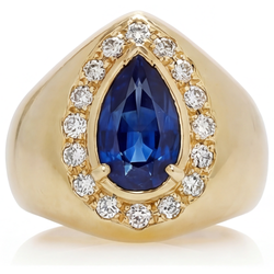 Étincelant Pureté VVS Saphir Bleu Bague avec Gemme – 3,75 carats