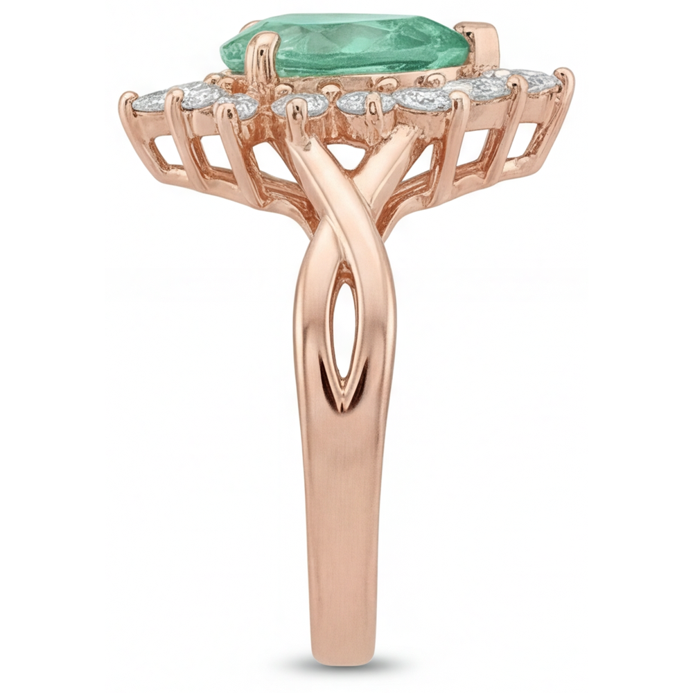 Premium Bague de Fiançailles Halo 3,5 carats – vue de dessus