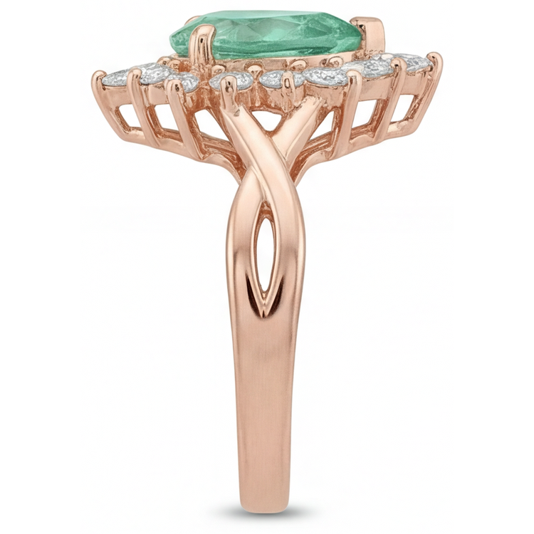 Premium Bague de Fiançailles Halo 3,5 carats – vue de dessus