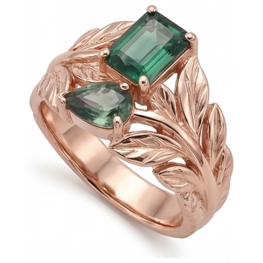 Saphir Bleu Bague Pierre de Couleur 2,50 carats Or 14K Rose – vue de face