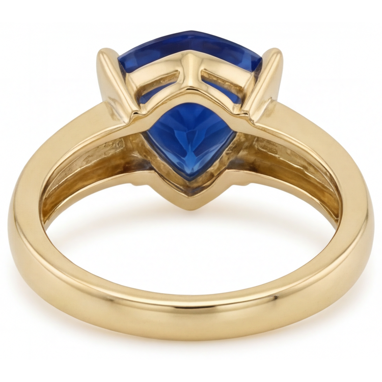 Intemporel Saphir Bleu Bague Pierre Précieuse 3 carats – vue de profil