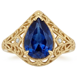 Saphir Bleu Bleuet Pureté VVS Bague avec Gemme 4 carats en Or