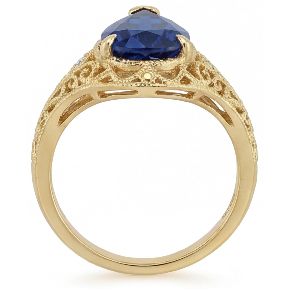 Confectionné main Bague avec Gemme 4 carats – vue de profil