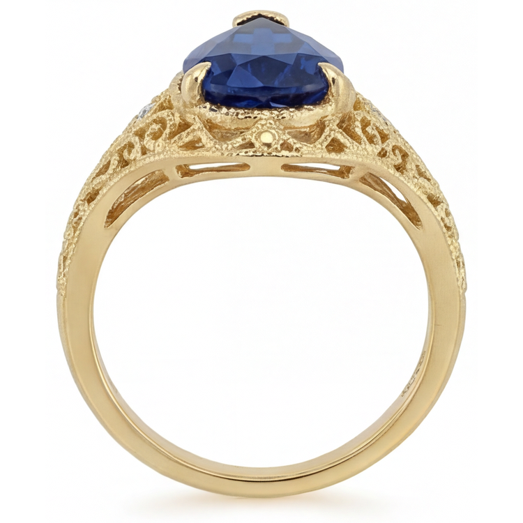 Confectionné main Bague avec Gemme 4 carats – vue de profil