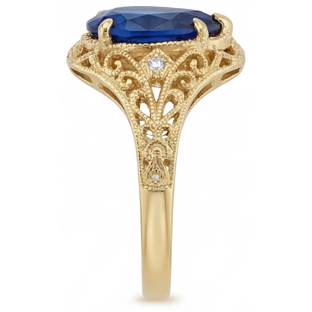 Confectionné main Bague avec Gemme 4 carats – vue de dessus