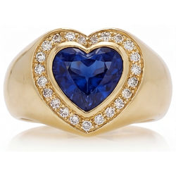 Homme VVS Bague Pierre de Couleur – Saphir Bleu Bleuet 3,75