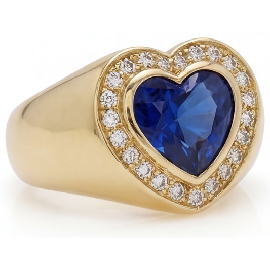 Intemporel Saphir Bleu Bleuet Bague Pierre de Couleur 3,75 carats – vue de face