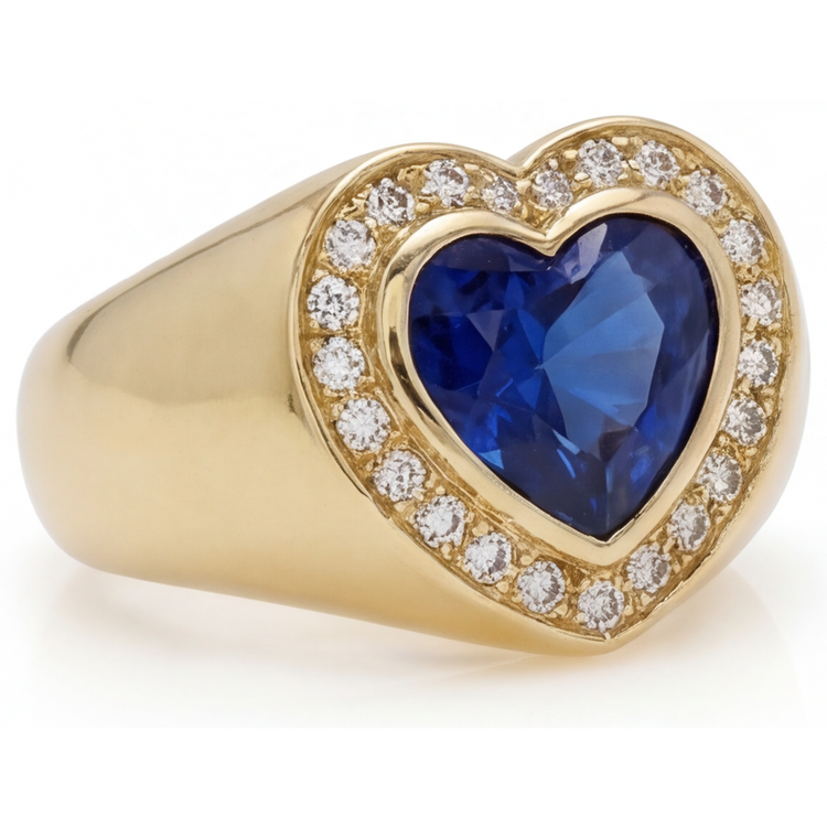 Intemporel Saphir Bleu Bleuet Bague Pierre de Couleur 3,75 carats – vue de face