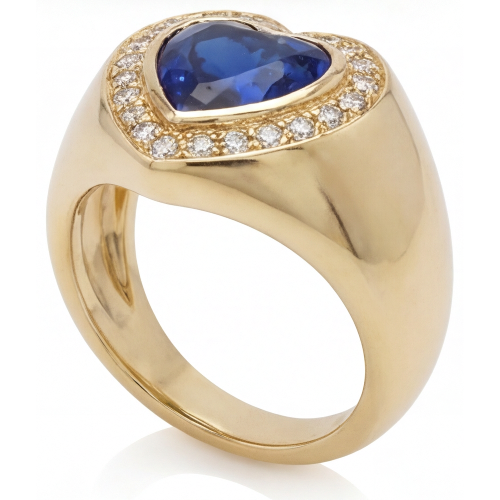 Intemporel Saphir Bleu Bleuet Bague Pierre de Couleur 3,75 carats – vue d'angle