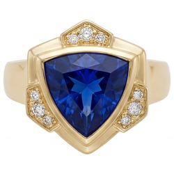 Saphir Bleu Joaillerie Fine – VVS 5,5 carats Or 14K Jaune