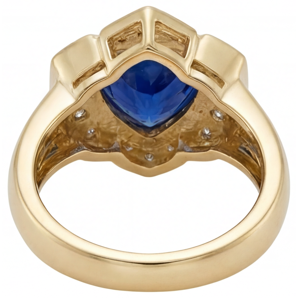 Luxueux Saphir Bleu Joaillerie Fine 5,5 carats – vue arrière