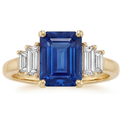 Saphir Bleu Royal taille Taille Émeraude Bague Pierre de Couleur