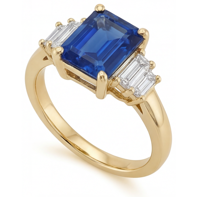 Élégant Bague Pierre de Couleur 4 carats – vue de côté