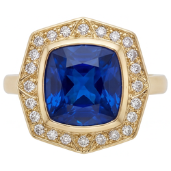 Étincelant Bague Pierre Précieuse avec Saphir Bleu Royal VVS